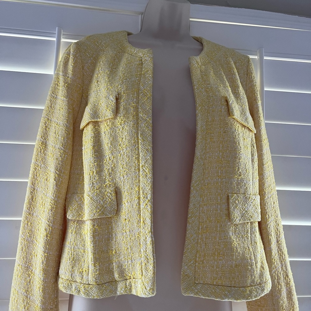 Cynthia Towley Jacket - size Medium- Yellow Tweed-like
